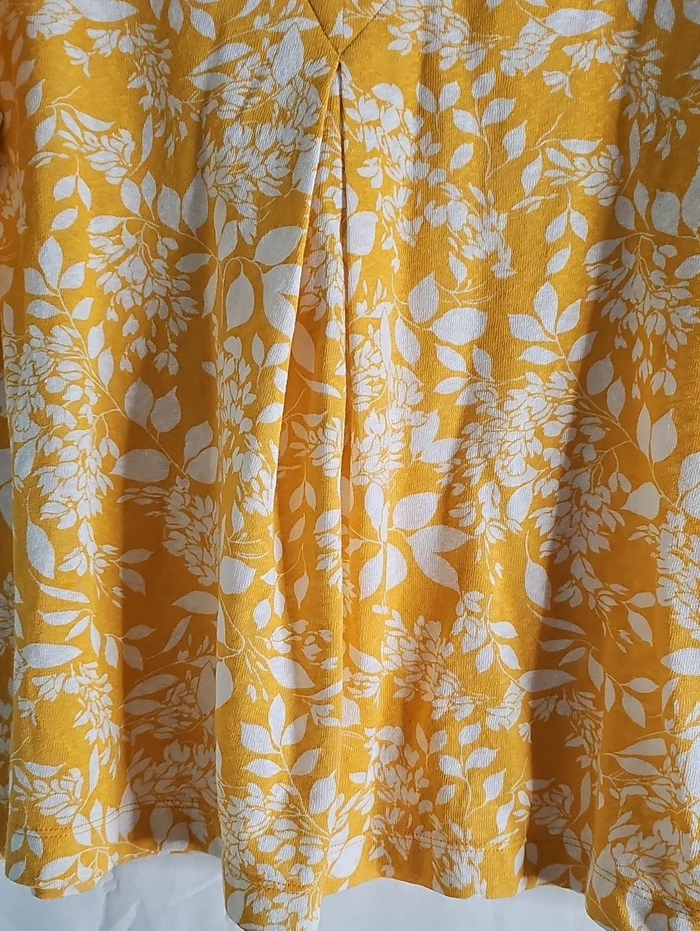 LOFT Yellow Floral V-Neck Puff Sleeve Top